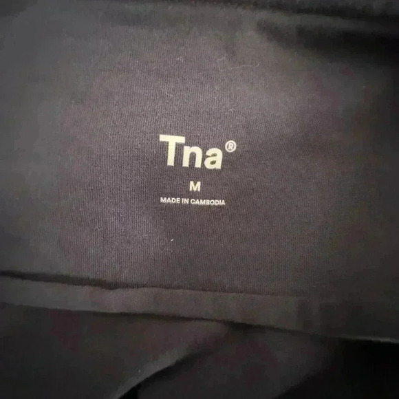 Aritzia Tna Chill Malibu Skirt Stretch-Jersey Ruched Bodycon Mini Skirt Navy W M - Picture 8 of 9